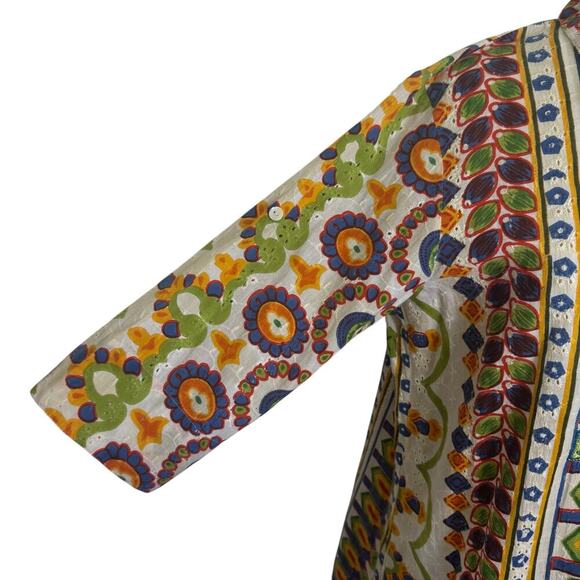 COLORI DI MARE Beachwear Cover-Up Kaftan Embroidered Beaded Tunic Mini Dress  L - Picture 5 of 14